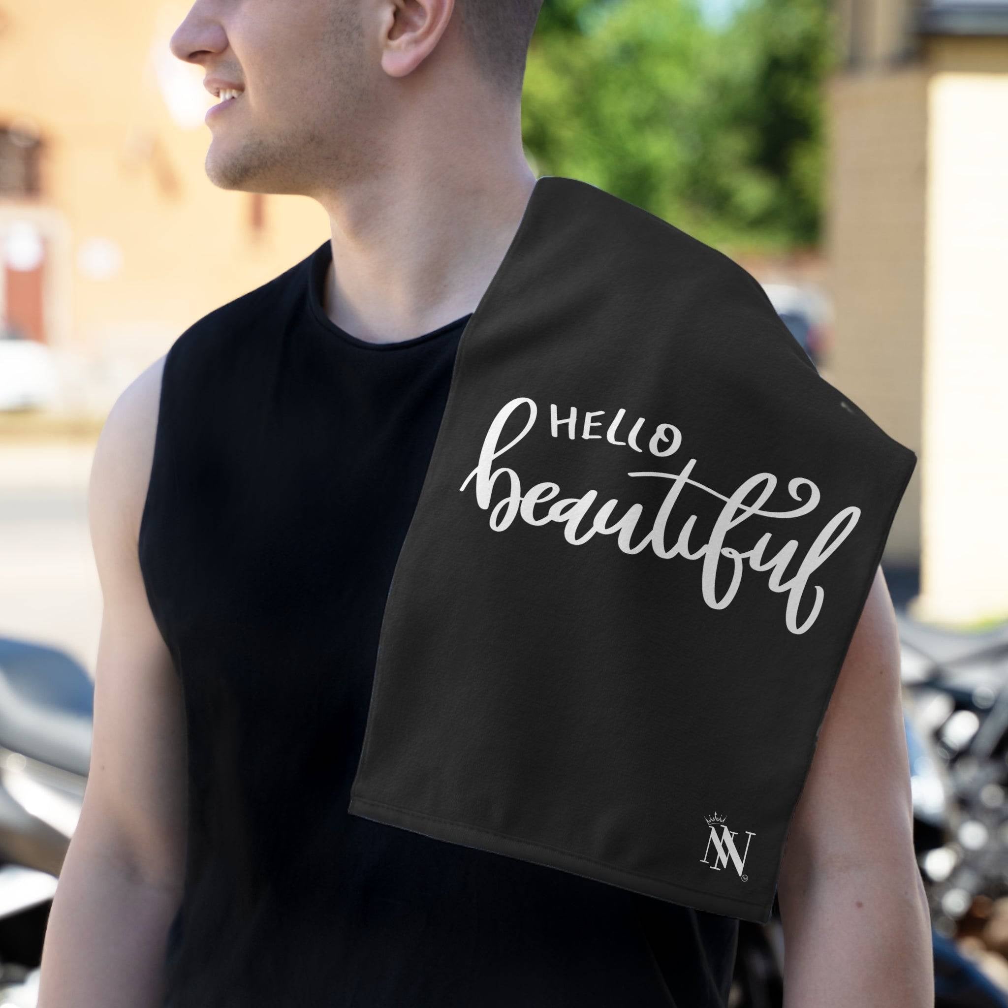 Hello Beautiful Black Mix & Match Soft Sex Towels | Flirty Lovers’ Gifts