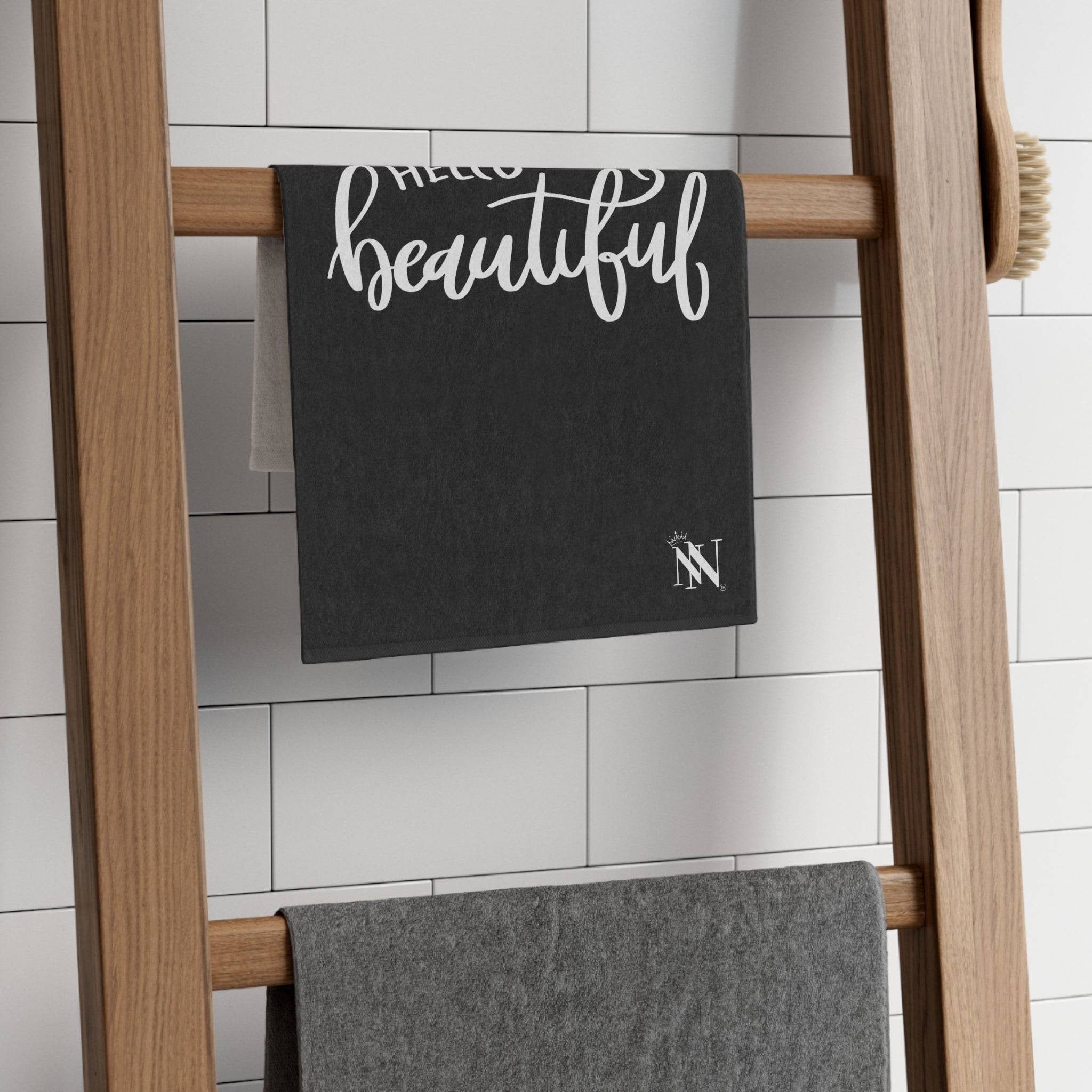 Hello Beautiful Black Mix & Match Soft Sex Towels | Flirty Lovers’ Gifts