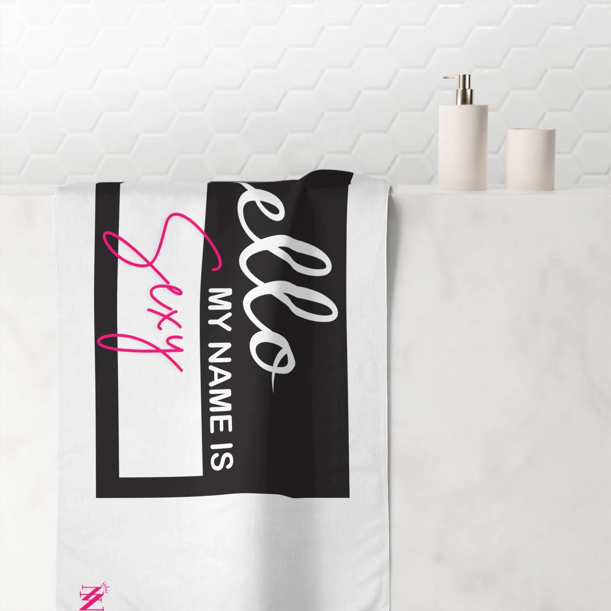 Hello My Name Is Sexy Tag | Mix & Match Naughty XL Fun-Flirty Lovers’ Towels