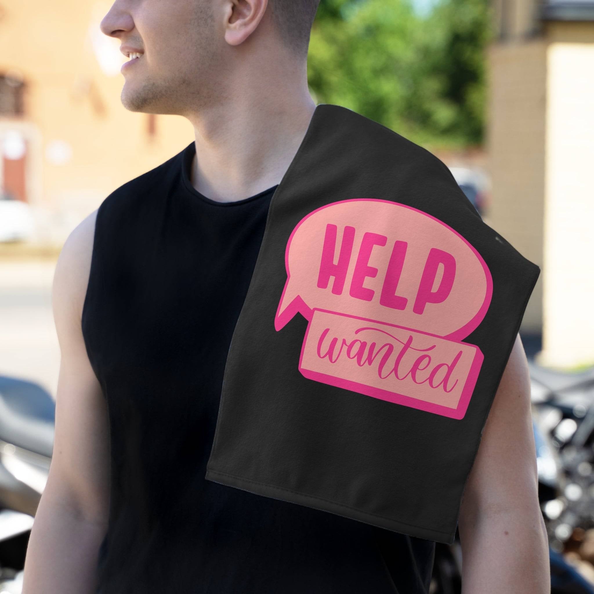 Help Wanted Black Mix & Match Soft Sex Towels | Flirty Lovers’ Gifts