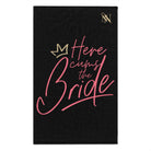 Here Cums the Bride Black | Mix & Match Soft Fun-Flirty Lovers’ Towels