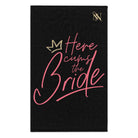 Here Cums the Bride Black | Mix & Match Soft Fun-Flirty Lovers’ Towels
