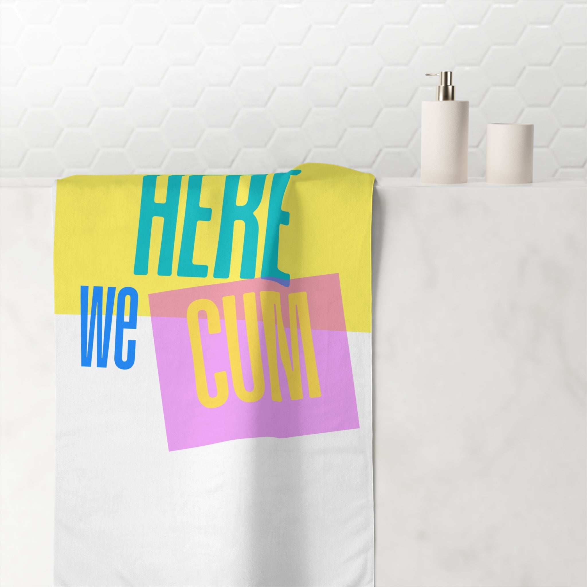 Here We Cum | Mix & Match XL Fun-Flirty Lovers’ Towels
