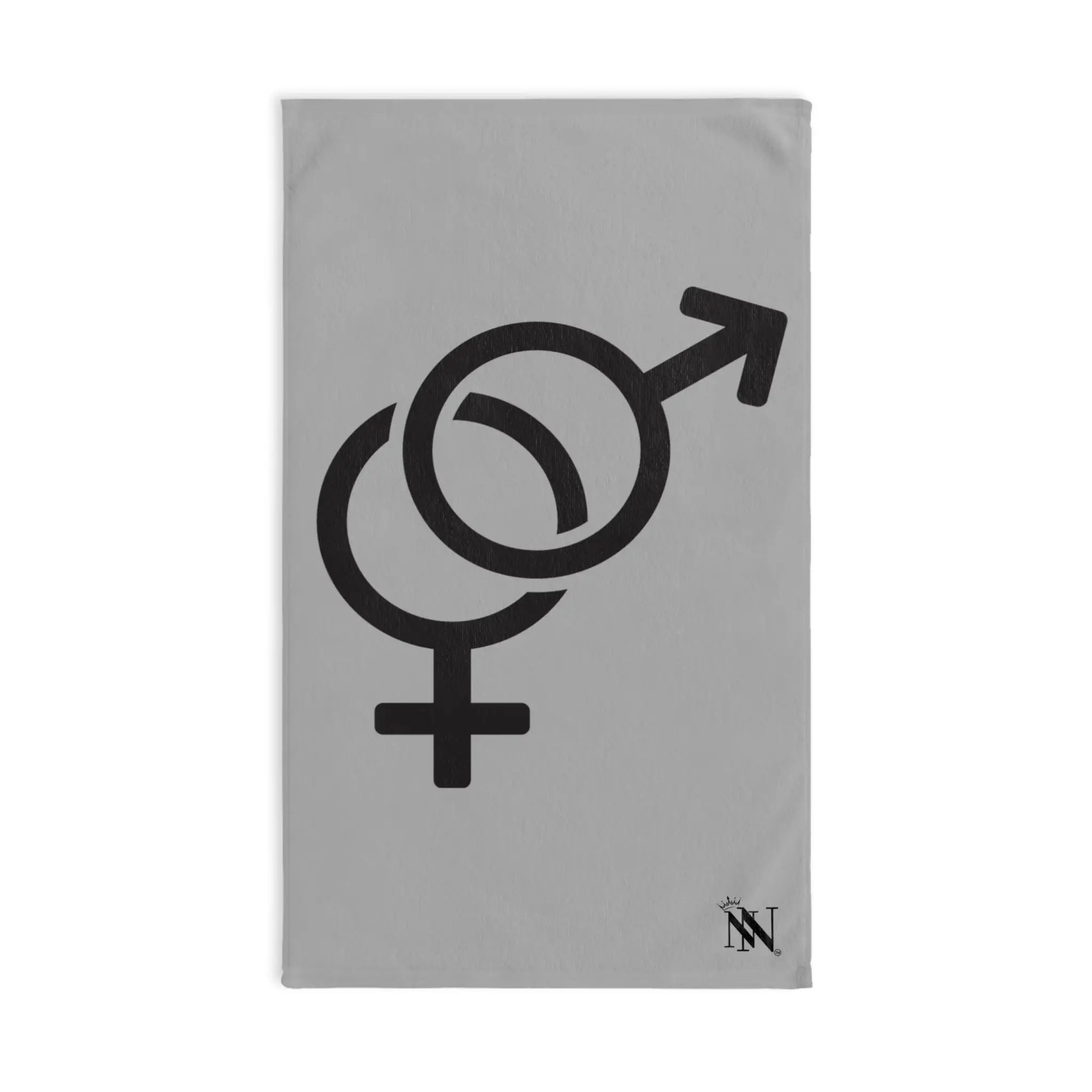 Him Her Gender Signs Light Grey | Mix & Match Original Fun-Flirty Lovers’ Towels