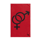 Him Her Gender Signs Red | Mix & Match Original Fun-Flirty Lovers’ Towels