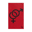 Him Her Gender Signs Red | Mix & Match Original Fun-Flirty Lovers’ Towels