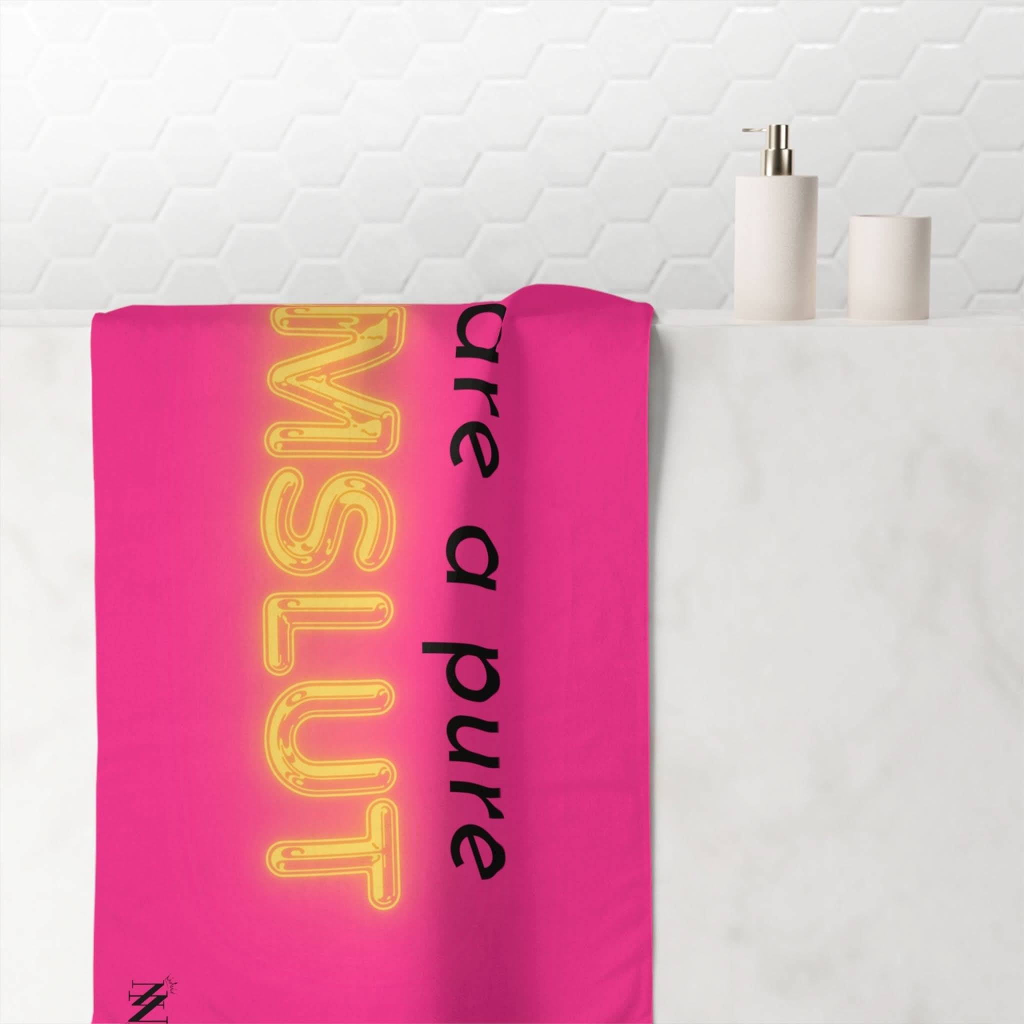 Hot Pure Cum Slut | Mix & Match Naughty XL Fun-Flirty Lovers’ Towels
