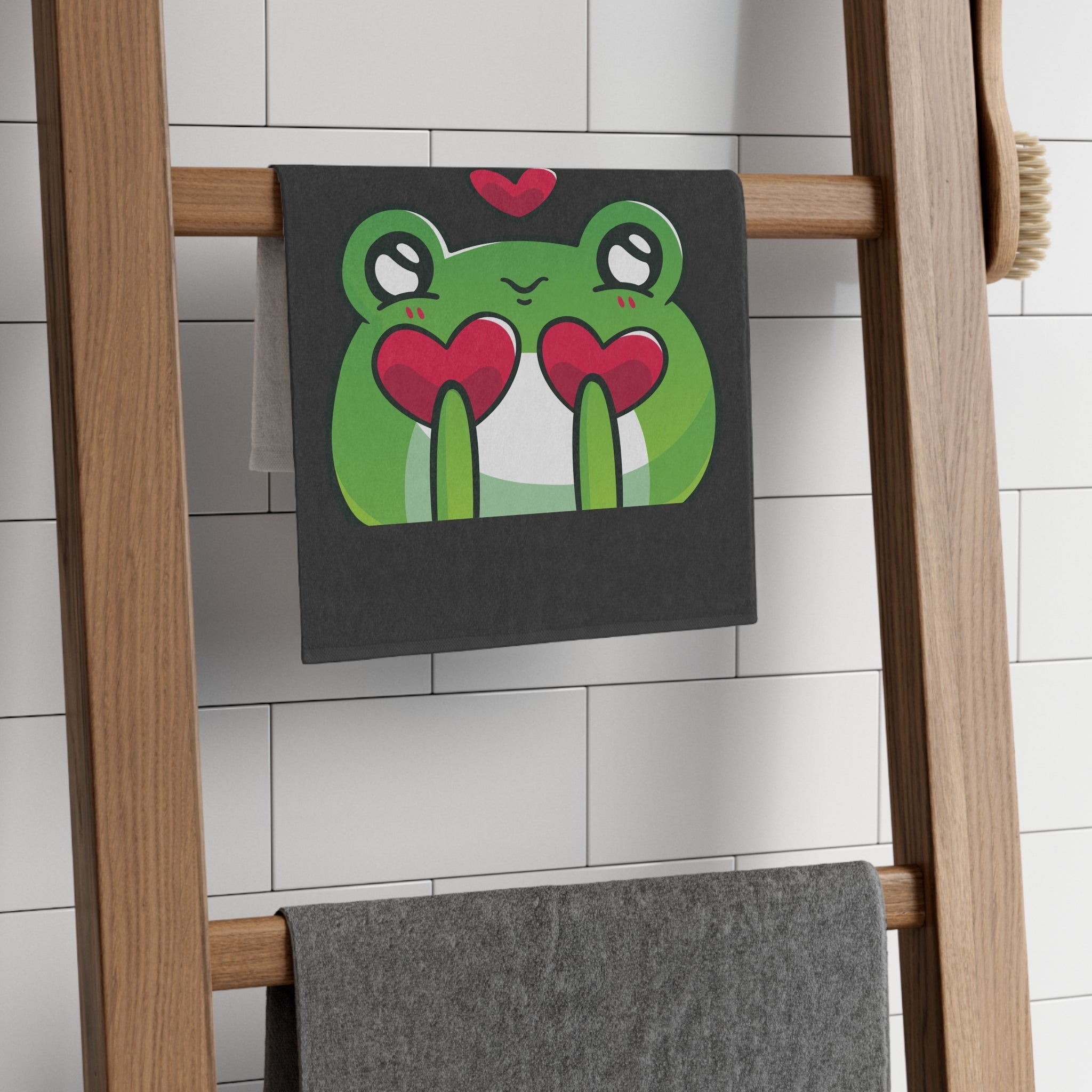 I Froggin’ Love You! Dark Grey | Mix & Match Soft Fun-Flirty Lovers’ Towels