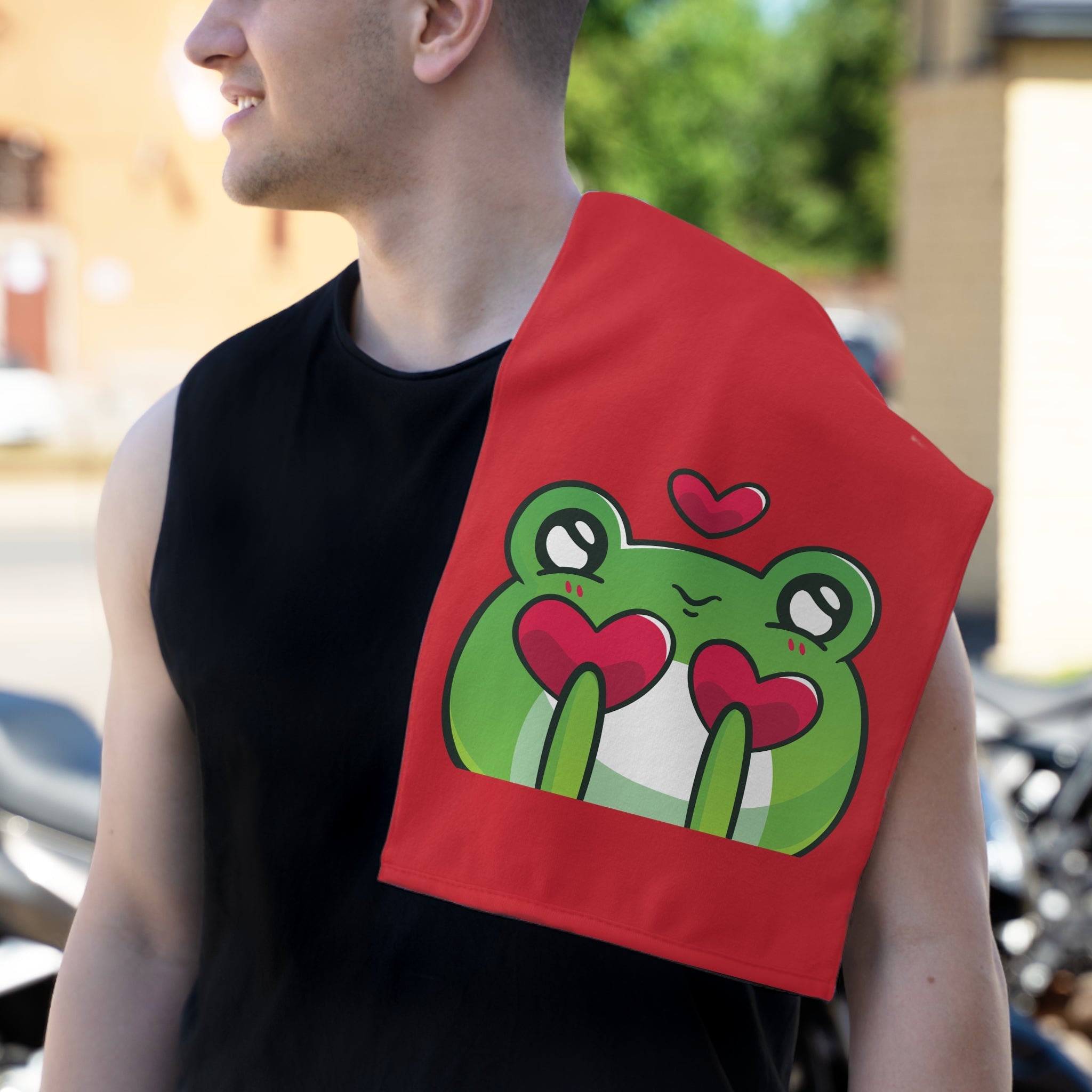 I Froggin’ Love You! Red | Mix & Match Soft Fun-Flirty Lovers’ Towels