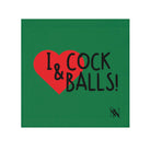 I Love Cock & Balls! Green | Mix & Match Fun-Flirty Lovers’ Towels