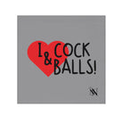 I Love Cock & Balls! Grey | Mix & Match Fun-Flirty Lovers’ Towels