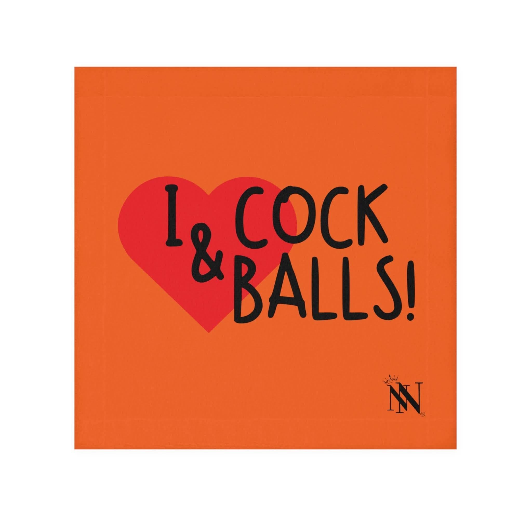 I Love Cock & Balls! Orange | Mix & Match Fun-Flirty Lovers’ Towels