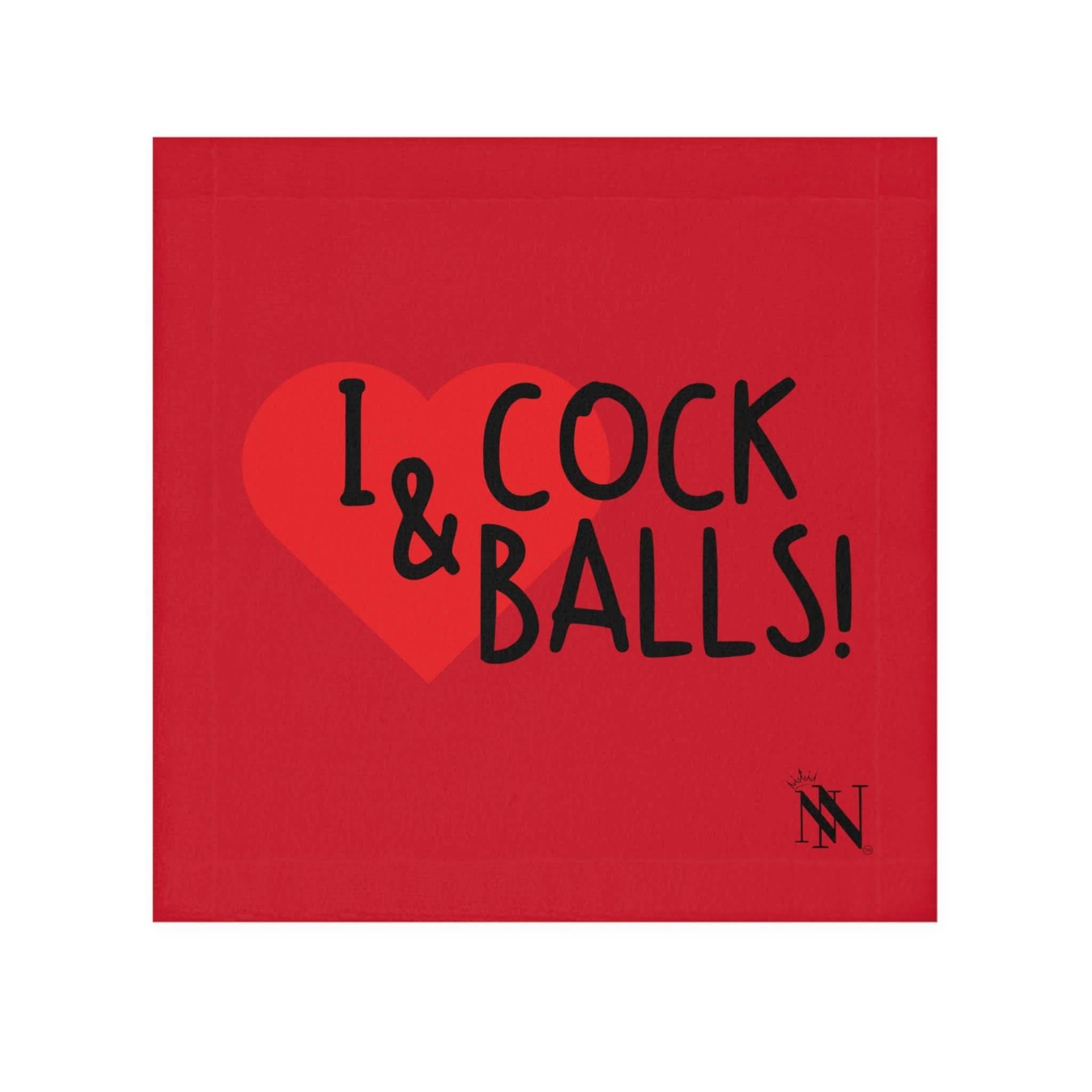 I Love Cock & Balls! Red | Mix & Match Fun-Flirty Lovers’ Towels