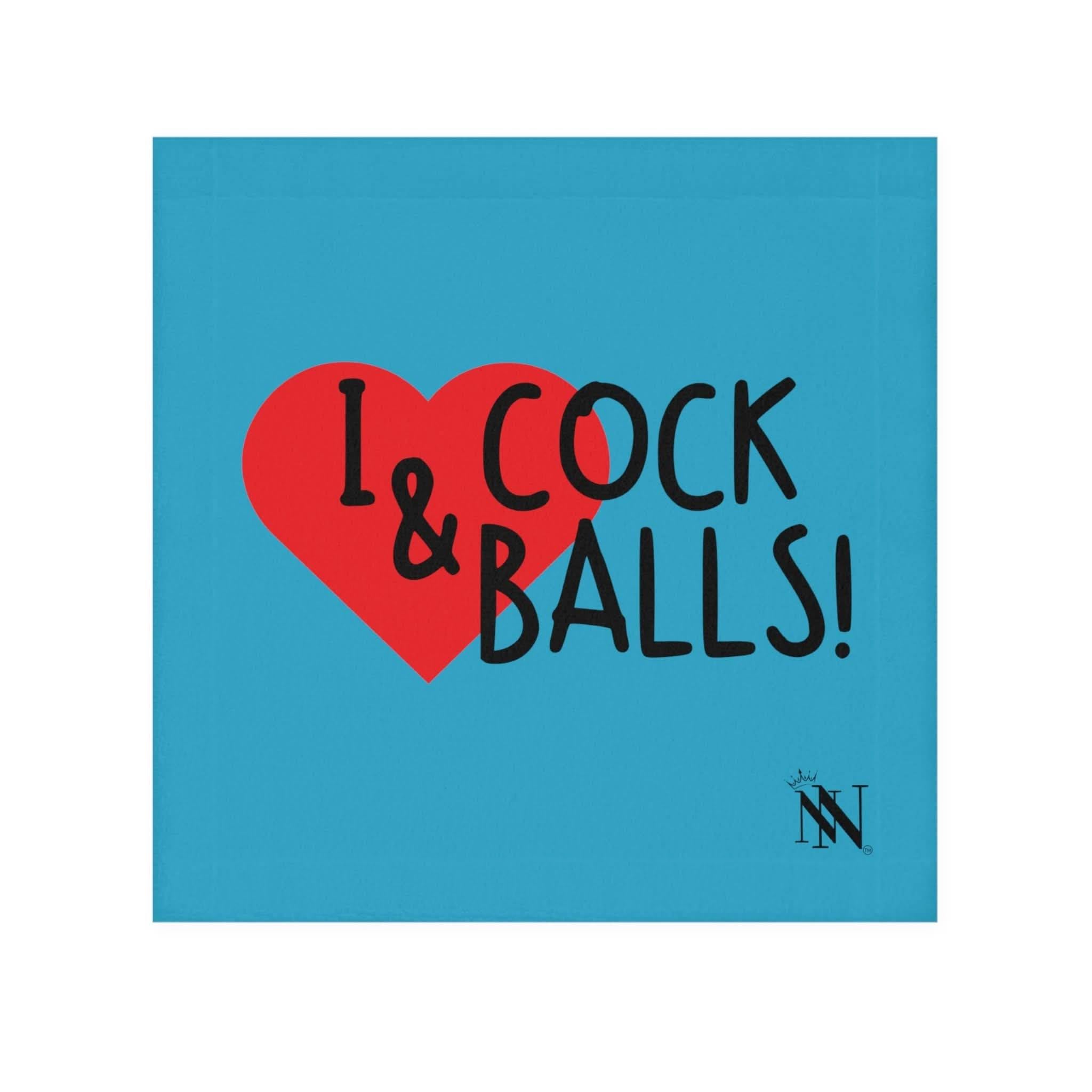 I Love Cock & Balls! Teal | Mix & Match Fun-Flirty Lovers’ Towels