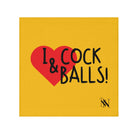 I Love Cock & Balls! Yellow | Mix & Match Fun-Flirty Lovers’ Towels