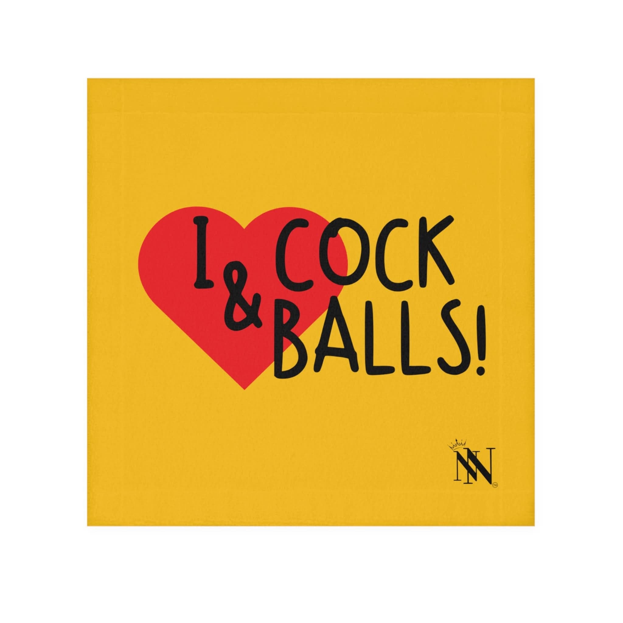 I Love Cock & Balls! Yellow | Mix & Match Fun-Flirty Lovers’ Towels