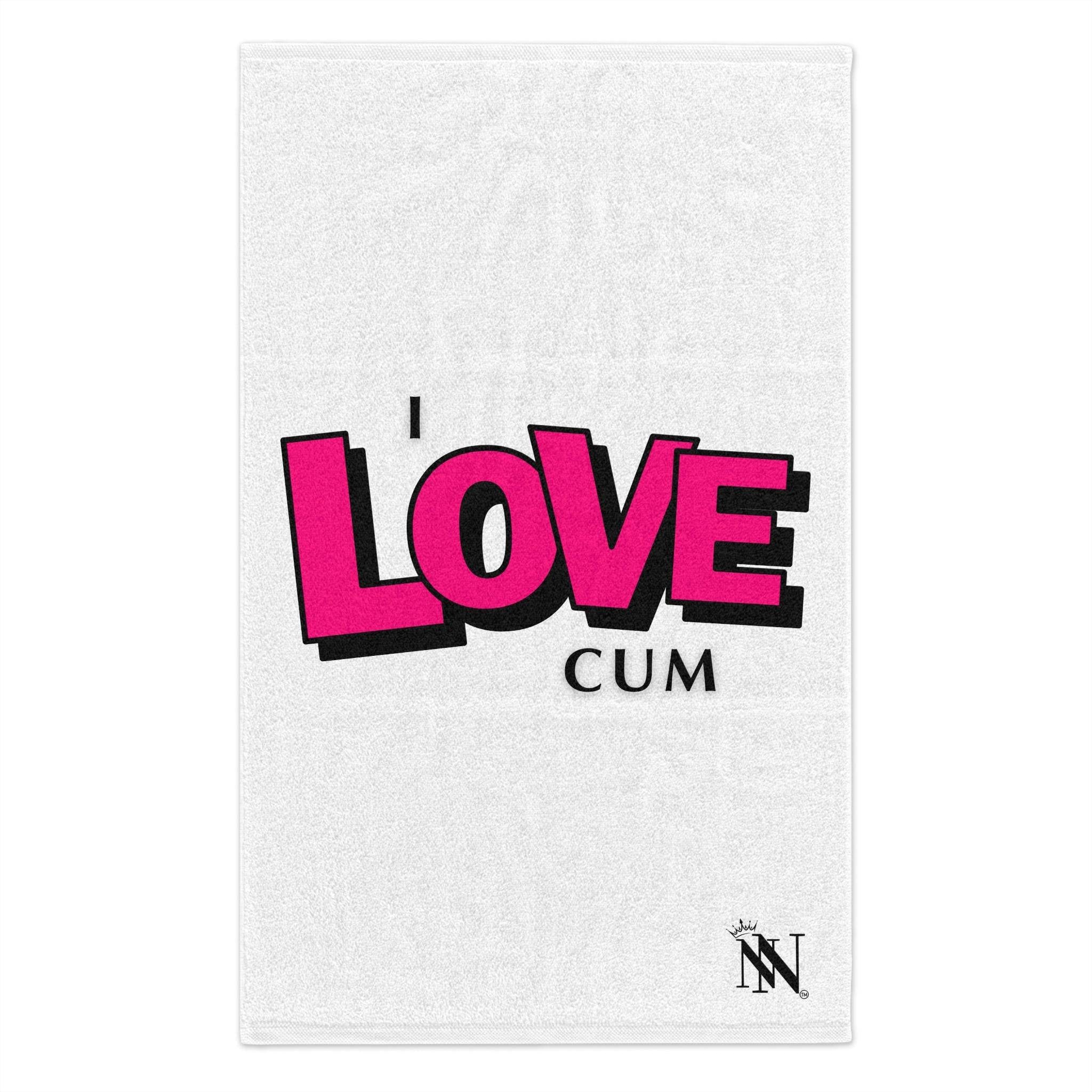 I Love Cum White | Mix & Match Soft Fun-Flirty Lovers’ Towels