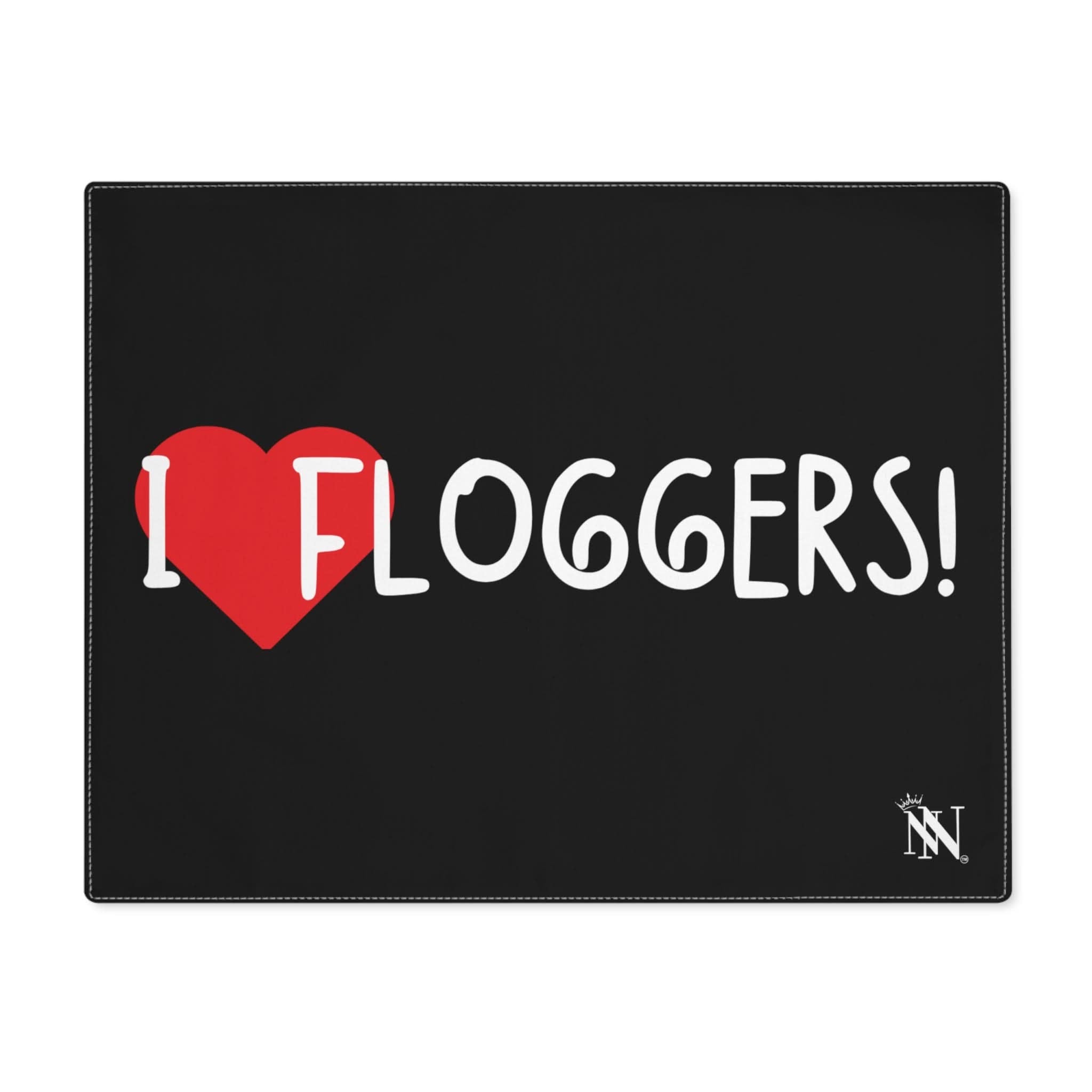 I Love Floggers Black | Mix & Match Playful Fun-Flirty Lovers’ Toy Mats
