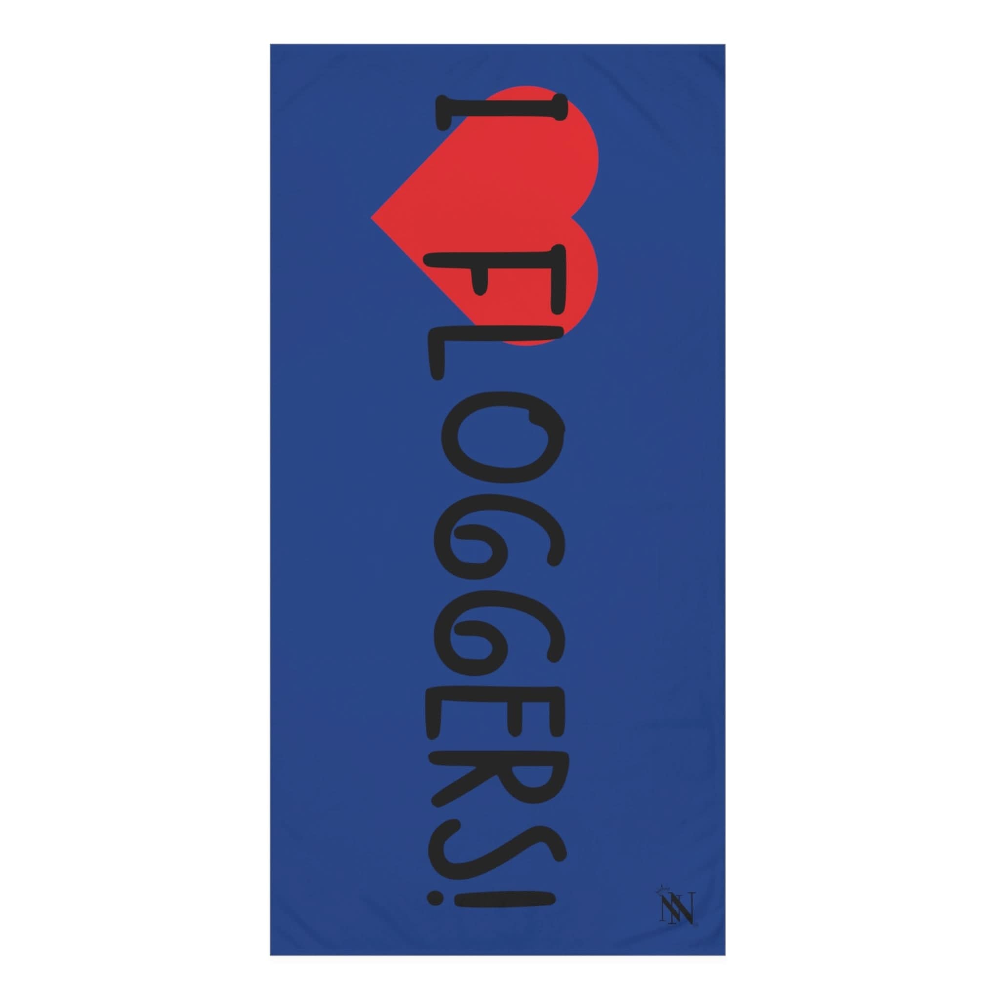 I Love Floggers! Blue | Mix & Match XL Fun-Flirty Lovers’ Towels