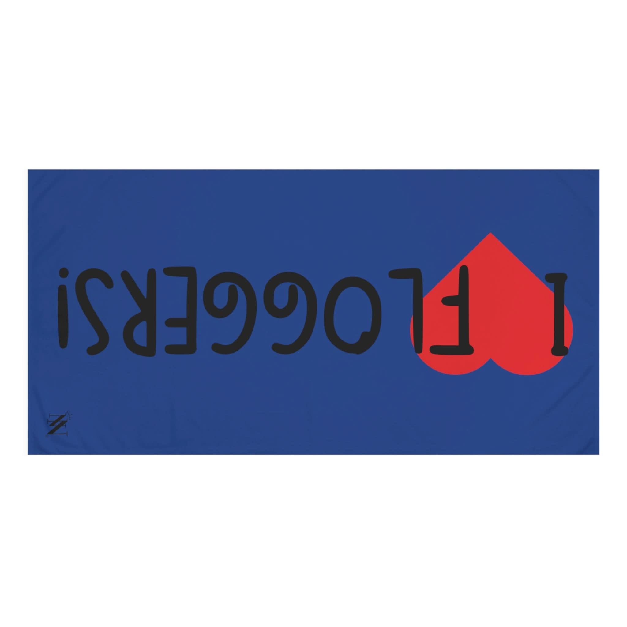 I Love Floggers! Blue | Mix & Match XL Fun-Flirty Lovers’ Towels