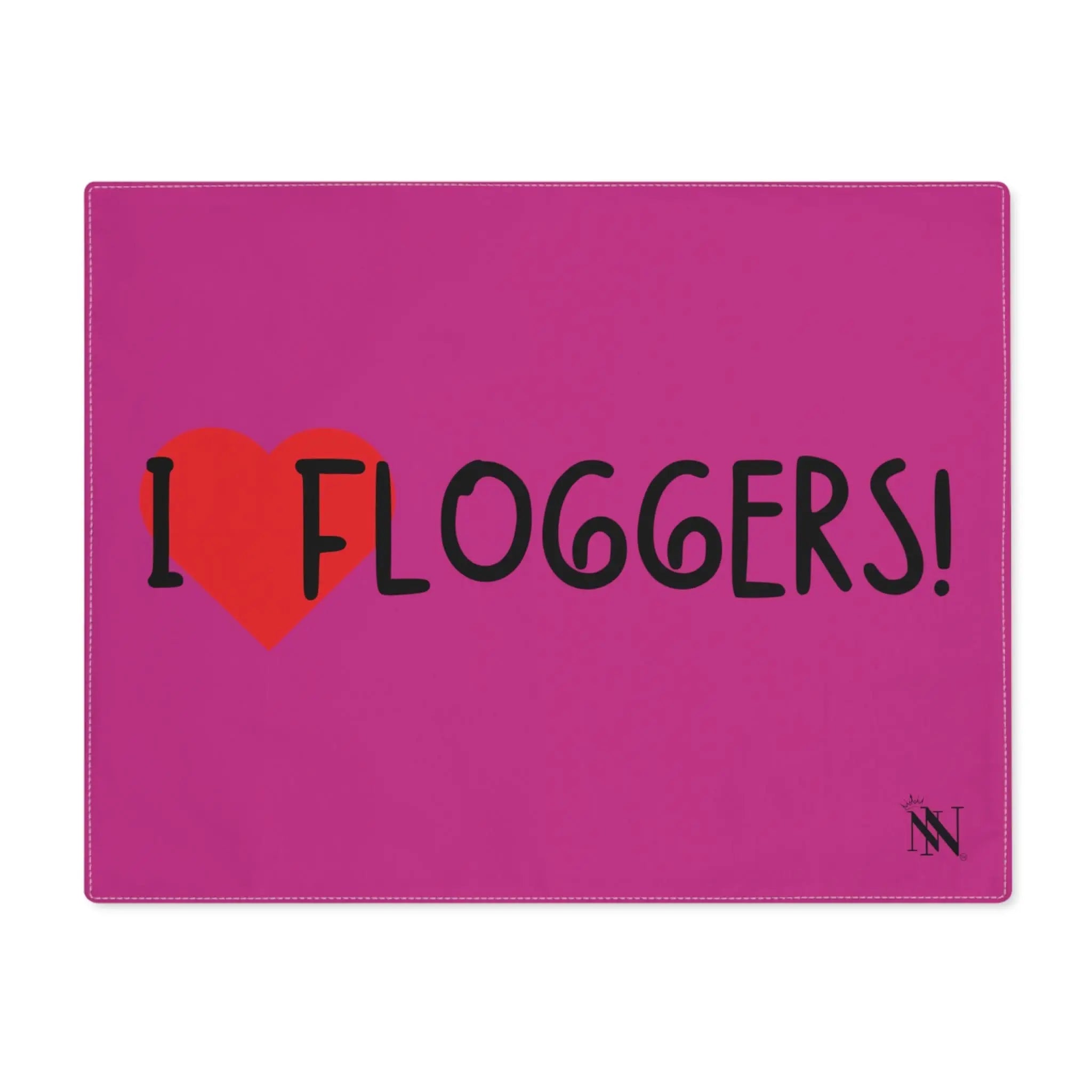 I Love Floggers Fuscia | Mix & Match Playful Fun-Flirty Lovers’ Toy Mats