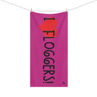 I Love Floggers! Fuscia | Mix & Match XL Fun-Flirty Lovers’ Towels
