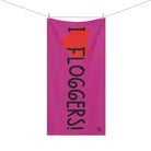I Love Floggers! Fuscia | Mix & Match XL Fun-Flirty Lovers’ Towels