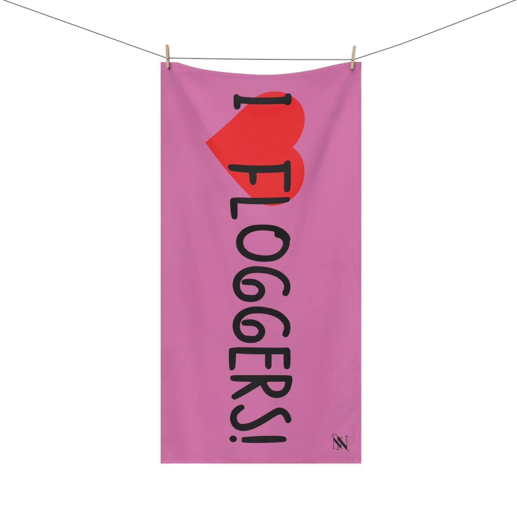 I Love Floggers! Pink | Mix & Match XL Fun-Flirty Lovers’ Towels