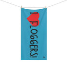 I Love Floggers! Teal | Mix & Match XL Fun-Flirty Lovers’ Towels