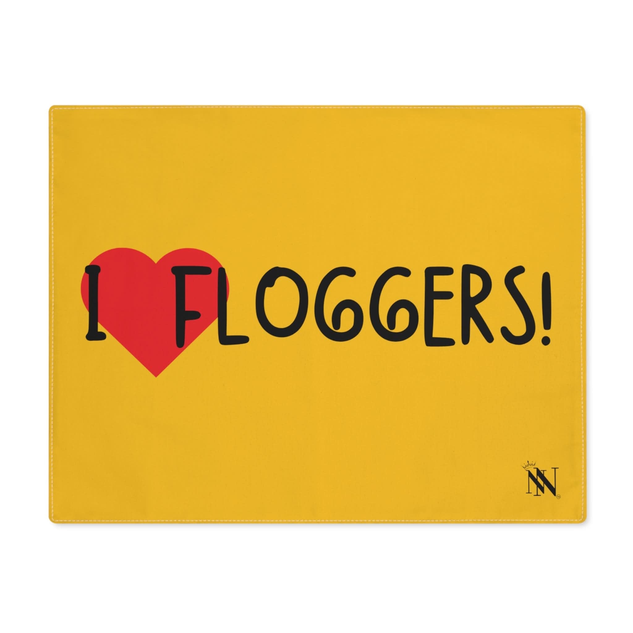 I Love Floggers Yellow | Mix & Match Playful Fun-Flirty Lovers’ Toy Mats