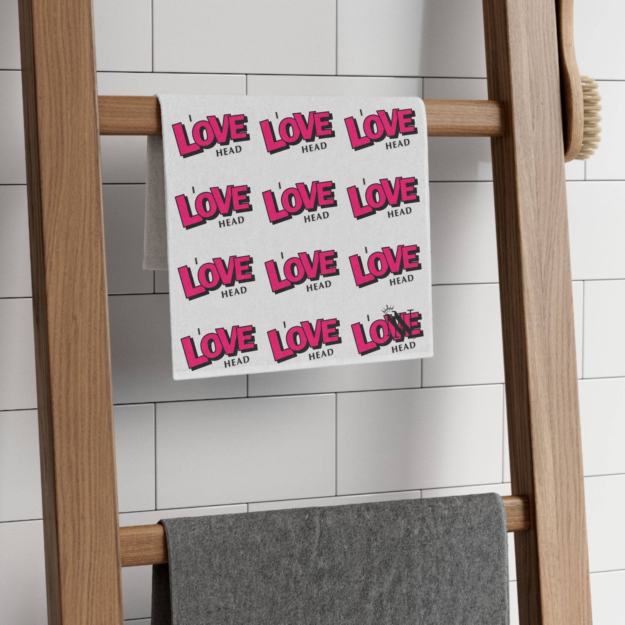 I Love Head Pattern | Mix & Match Soft Fun-Flirty Lovers’ Towels