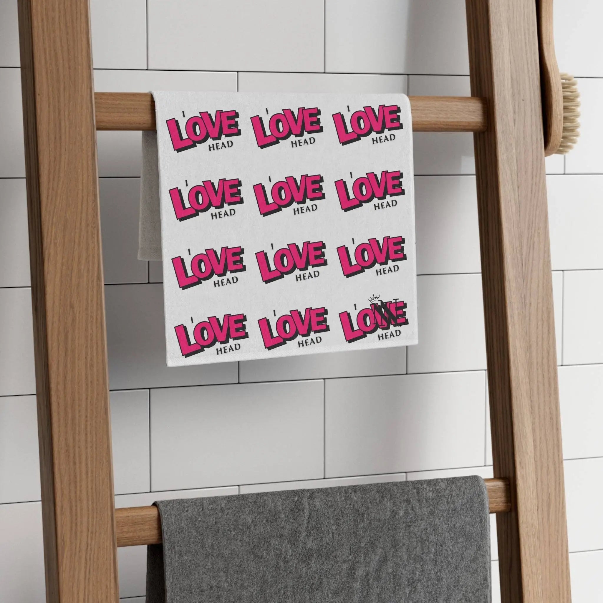 I Love Head Pattern | Mix & Match Soft Fun-Flirty Lovers’ Towels