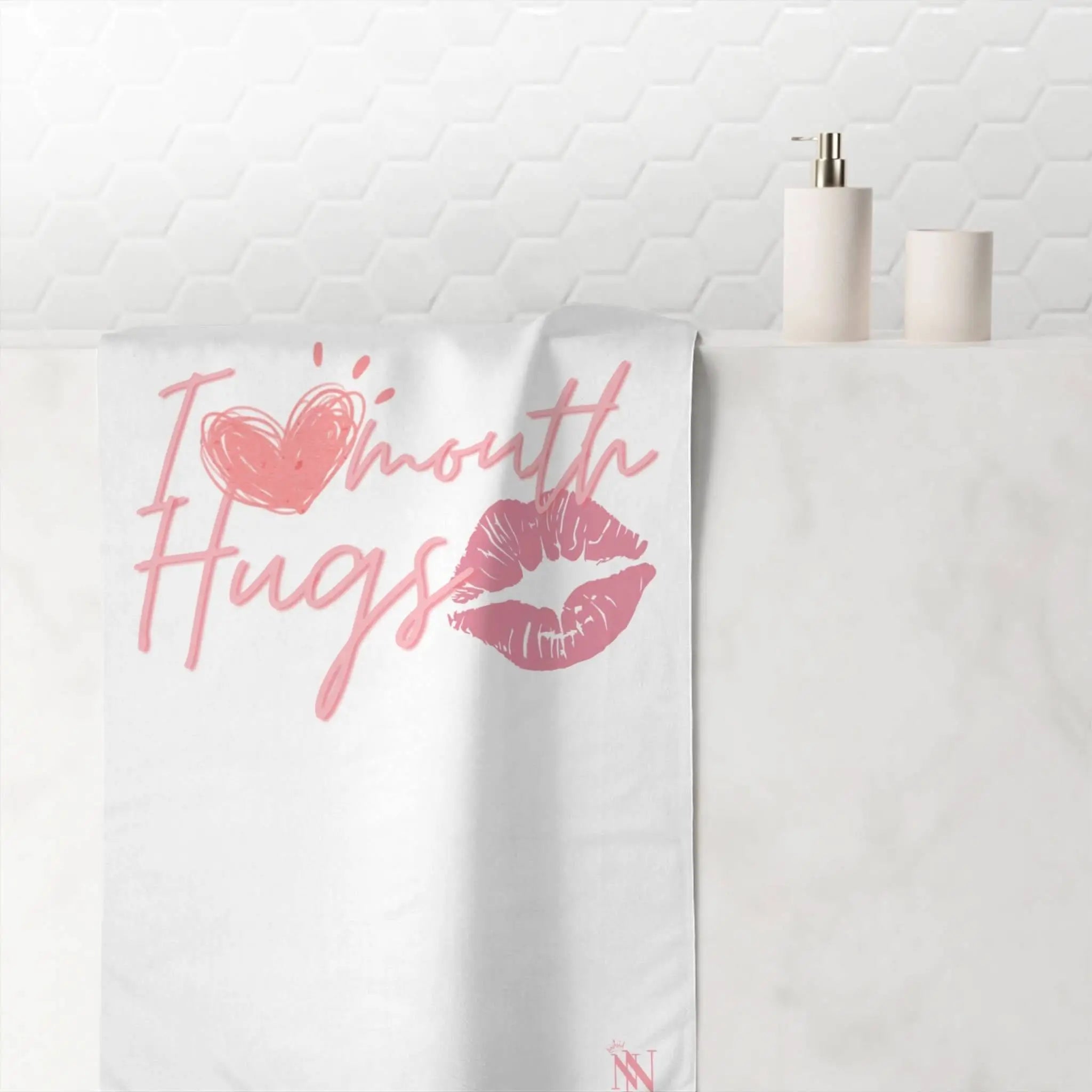 I Love Mouth Hugs | Mix & Match Naughty XL Fun-Flirty Lovers’ Towels