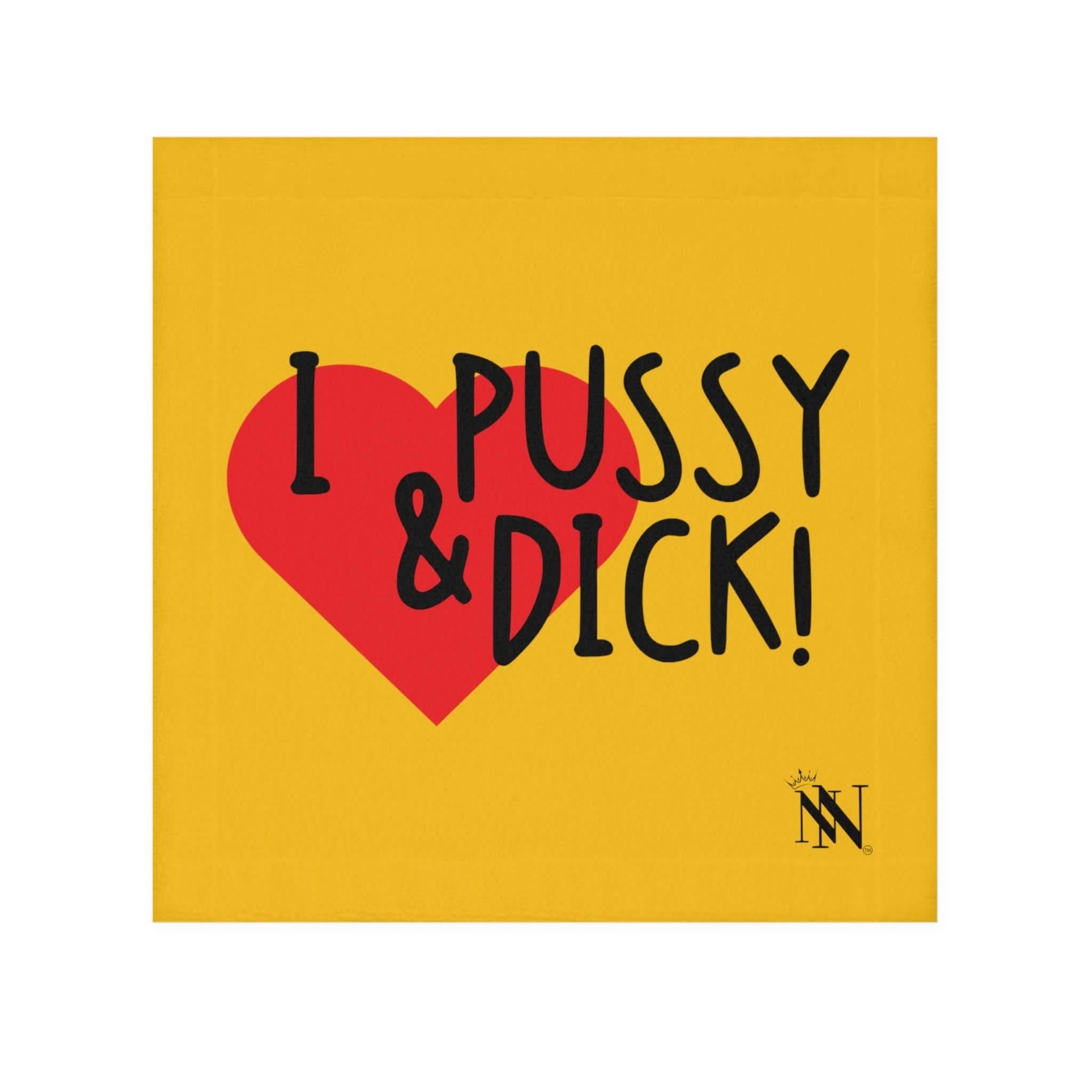 I Love Pussy & Dick! Yellow | Mix & Match Lils’ Fun-Flirty Lovers’ Towels