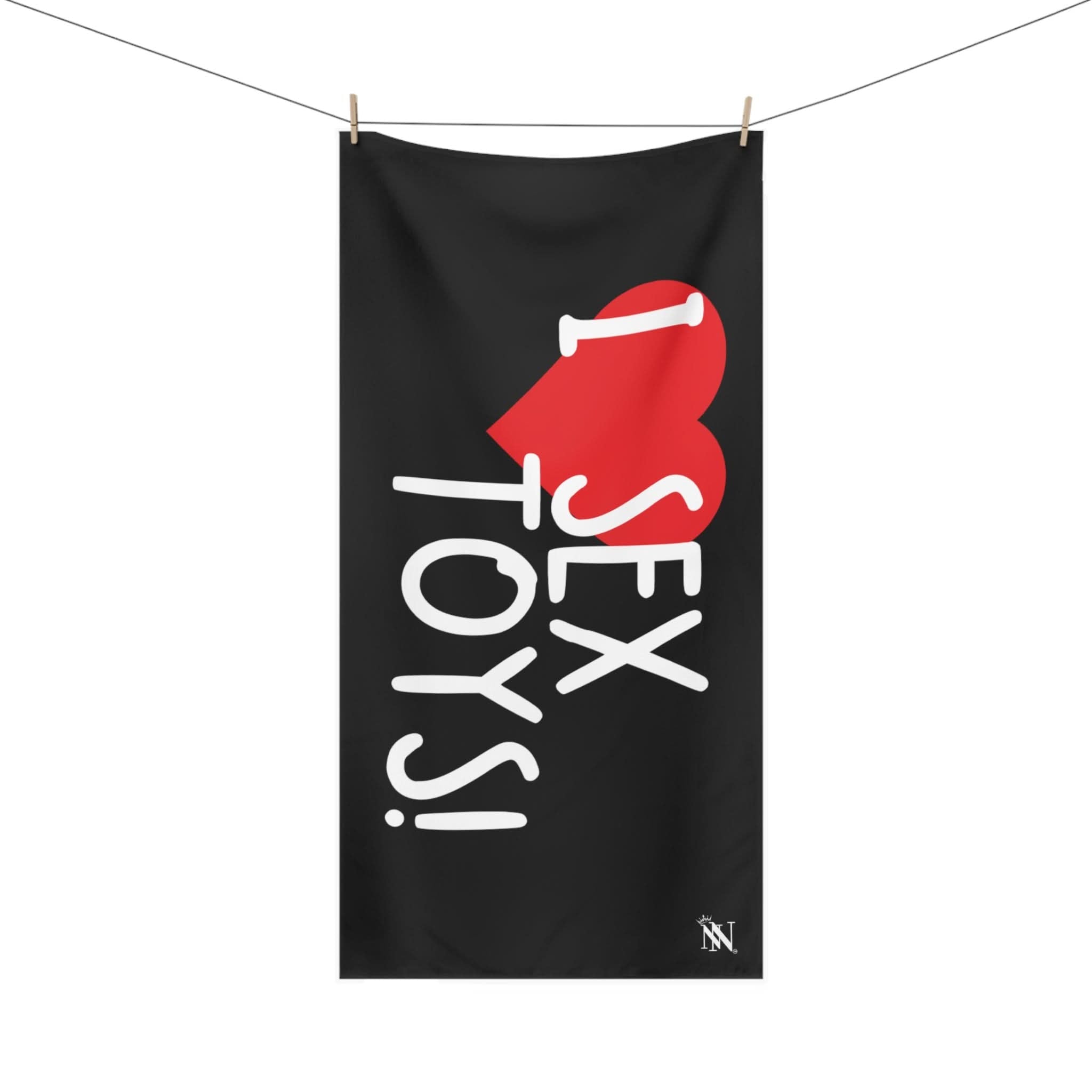 I Love Sex Toys! Black | Mix & Match XL Fun-Flirty Lovers’ Towels