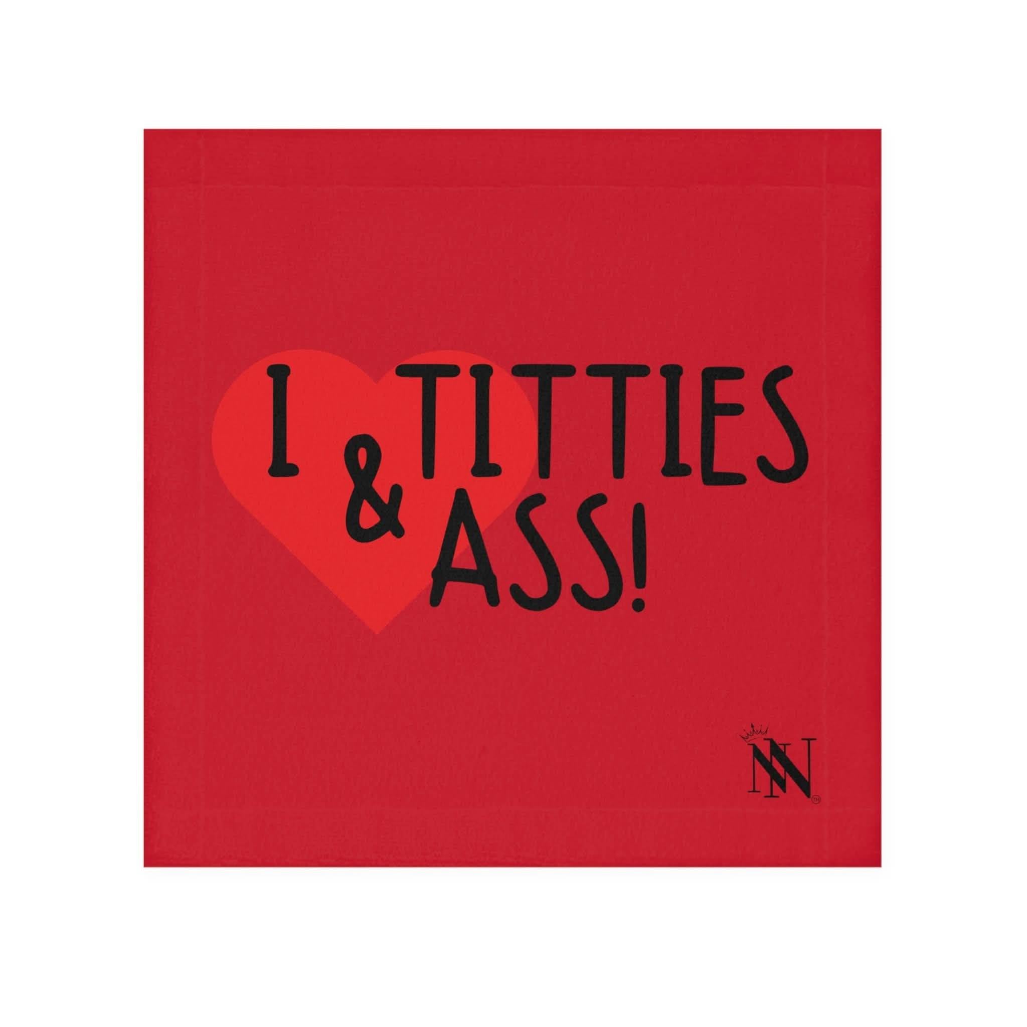 I Love Titties & Ass! Red | Mix & Match Lils’ Fun-Flirty Lovers’ Towels