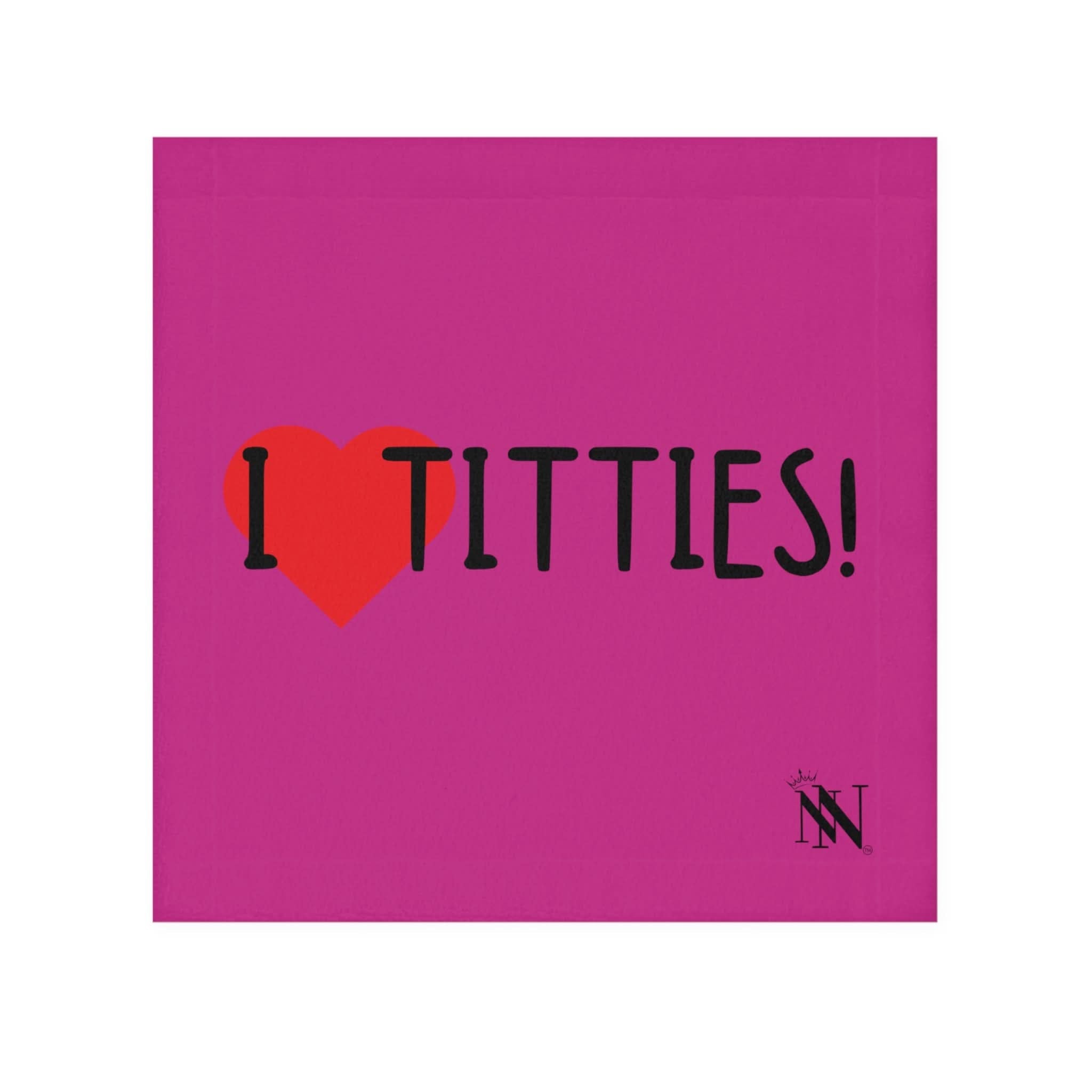 I Love Titties! Fuscia | Mix & Match Fun-Flirty Lovers’ Towels