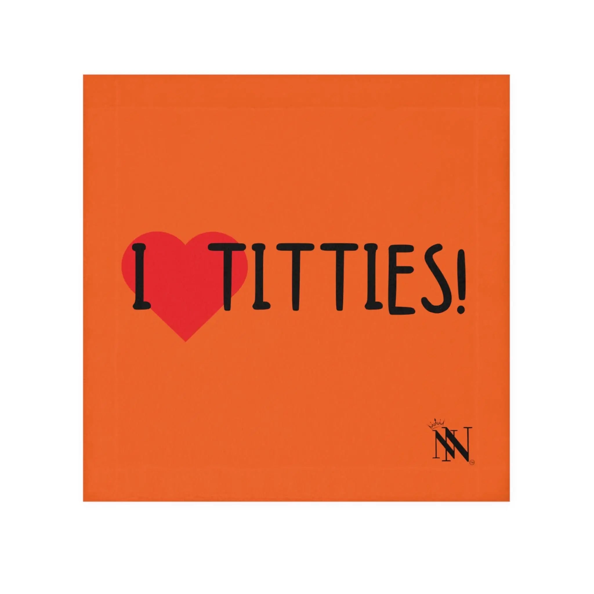 I Love Titties! Orange | Mix & Match Fun-Flirty Lovers’ Towels