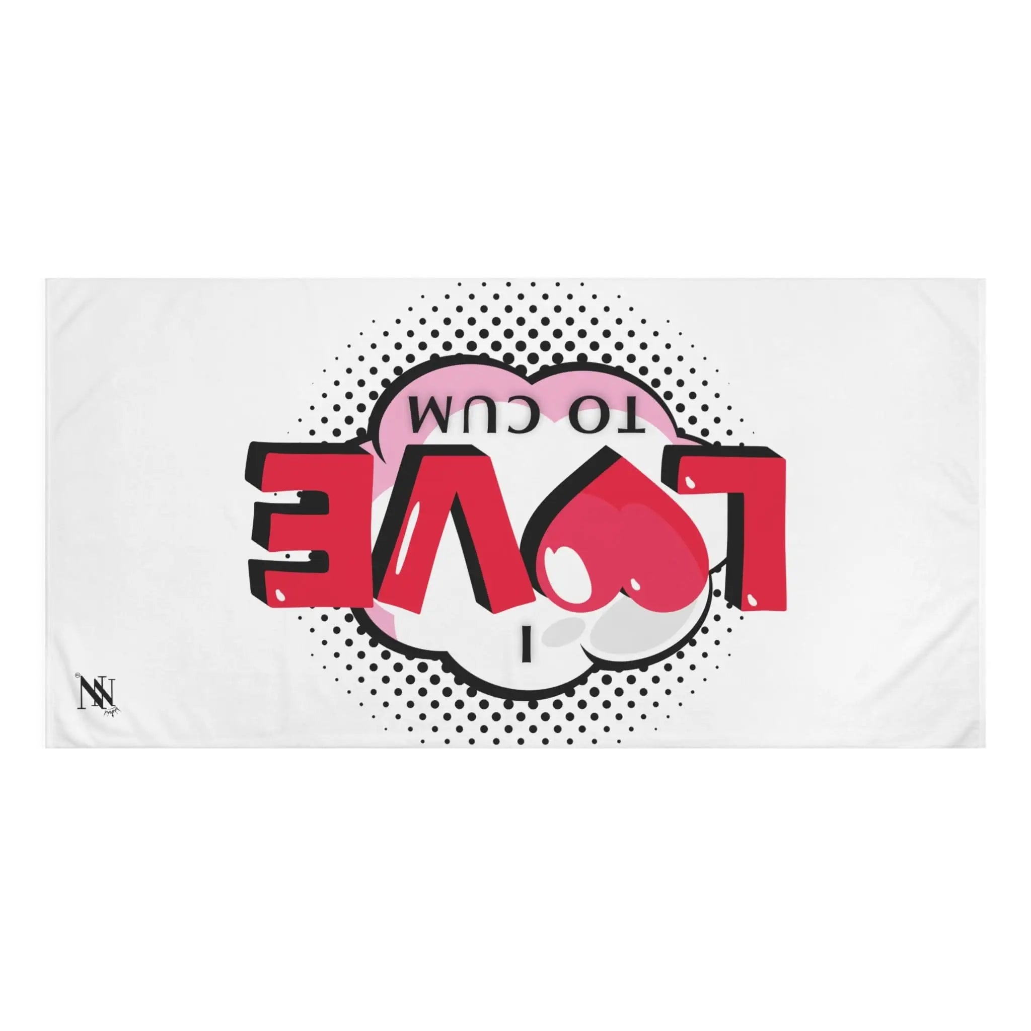 I Love To Cum Fun XL Cum Towel | Big Bold & Sexy Stylish