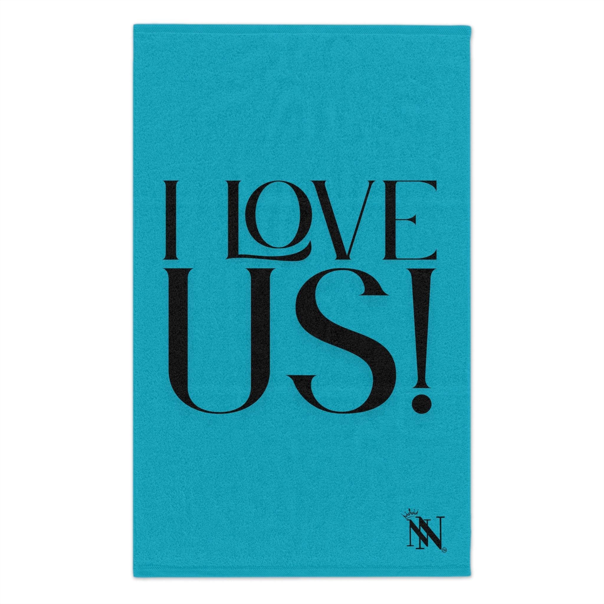 I Love Us! Teal Mix & Match Soft Sex Towels | Naughty Lovers’ Gifts