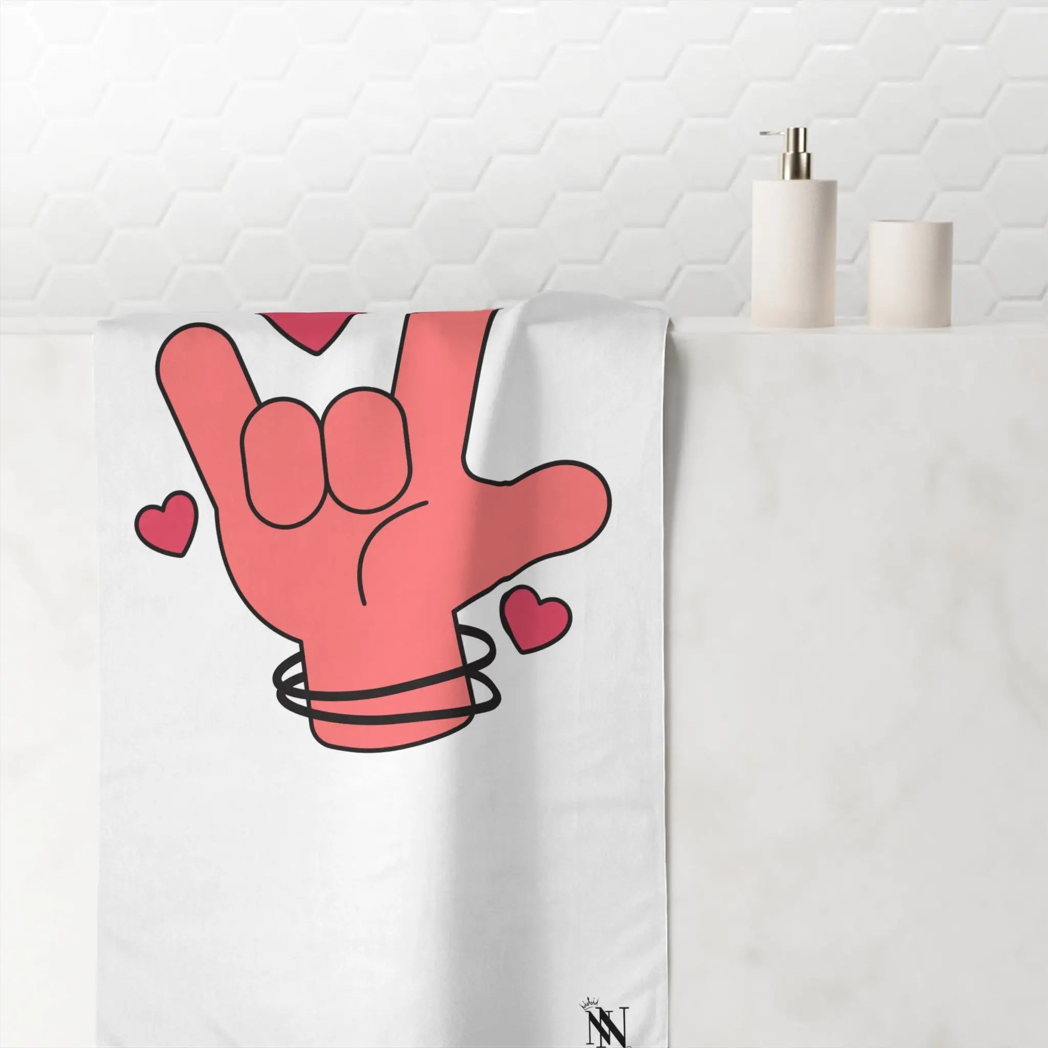 I Love You Hand Sign | Mix & Match XL Fun-Flirty Lovers’ Towels