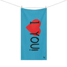 I Love You! Teal | Mix & Match XL Fun-Flirty Lovers’ Towels