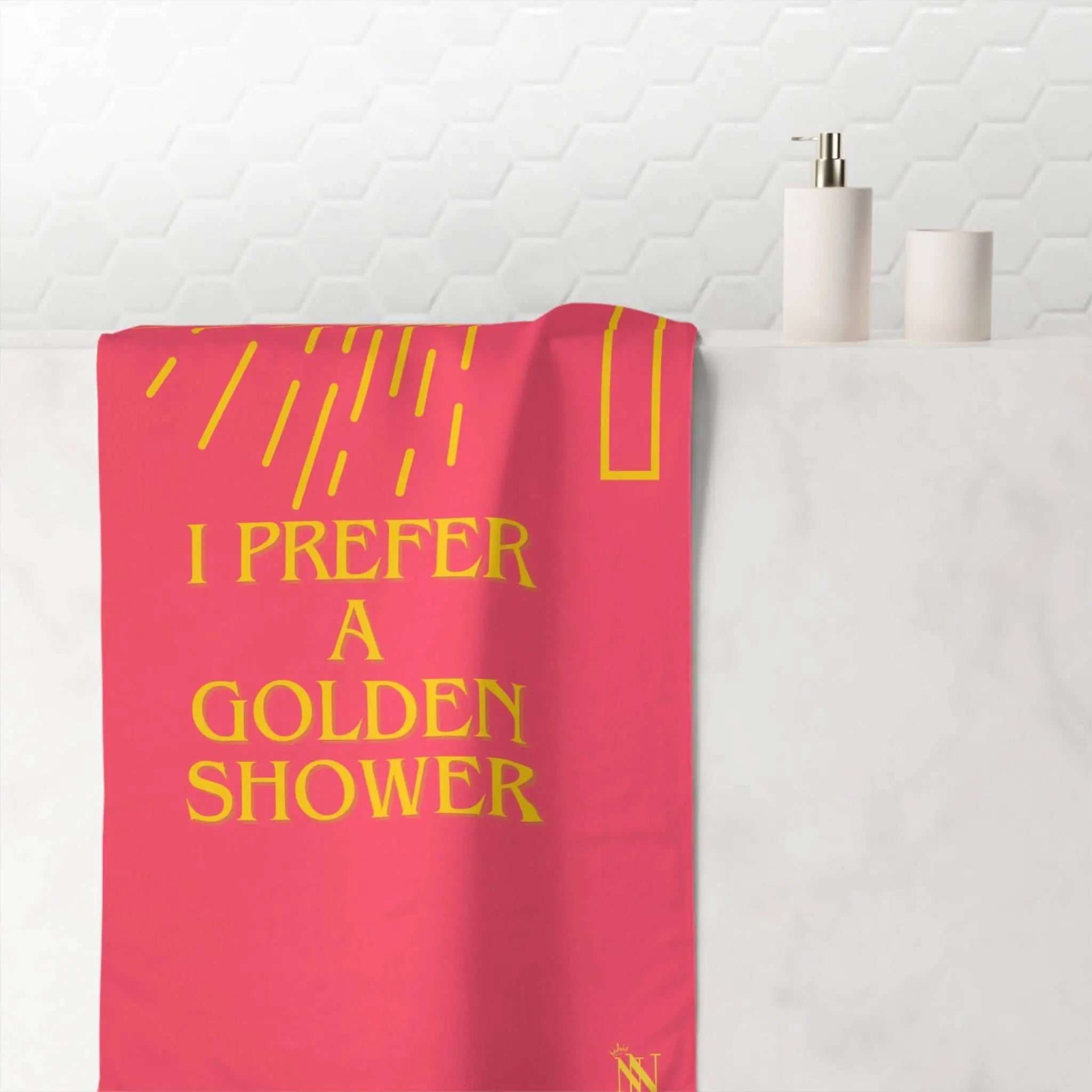 I Prefer A Golden Shower | Mix & Match Naughty XL Fun-Flirty Lovers’ Towels