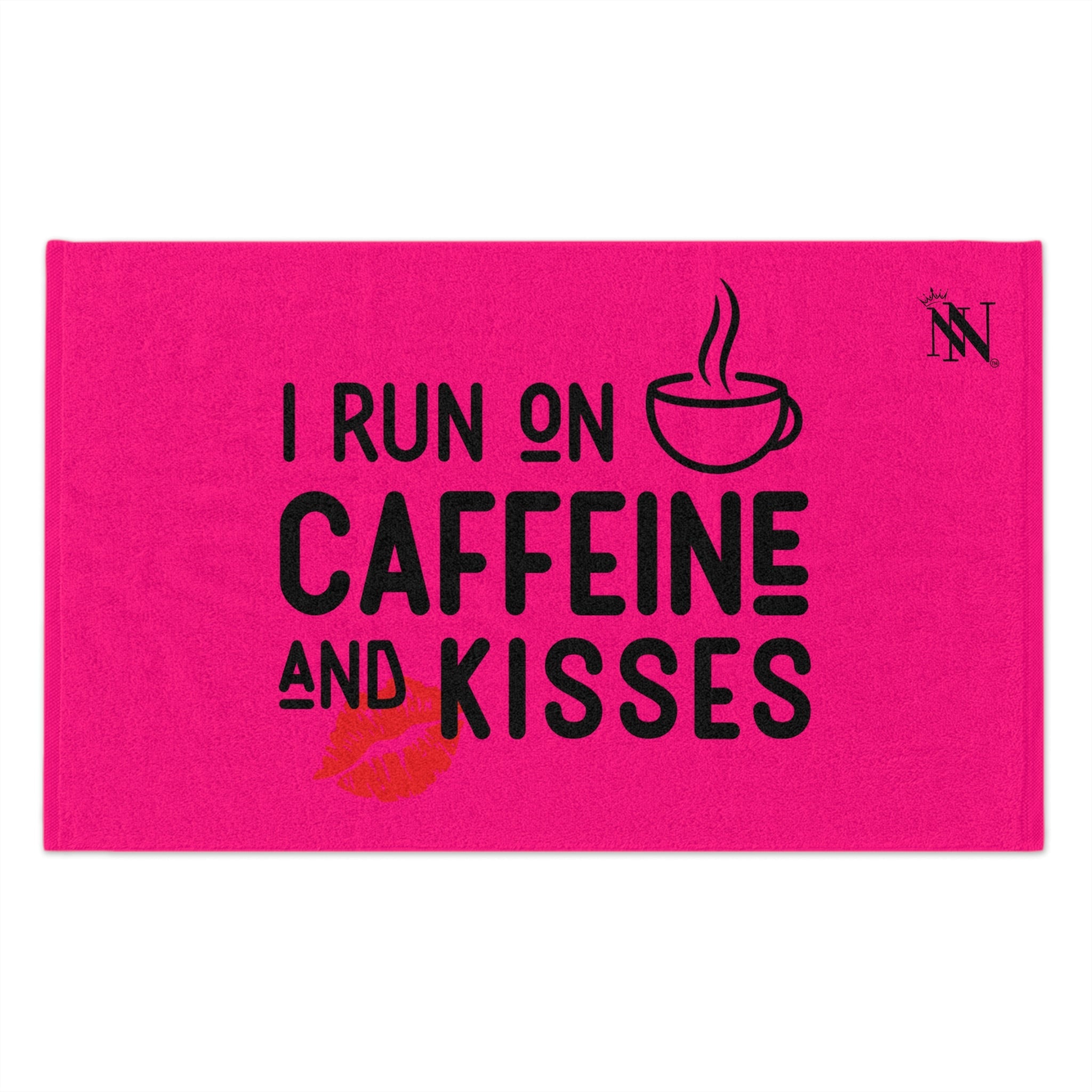 I Run on Caffeine & Kisses Pink | Mix & Match Soft Fun-Flirty Lovers’ Towels