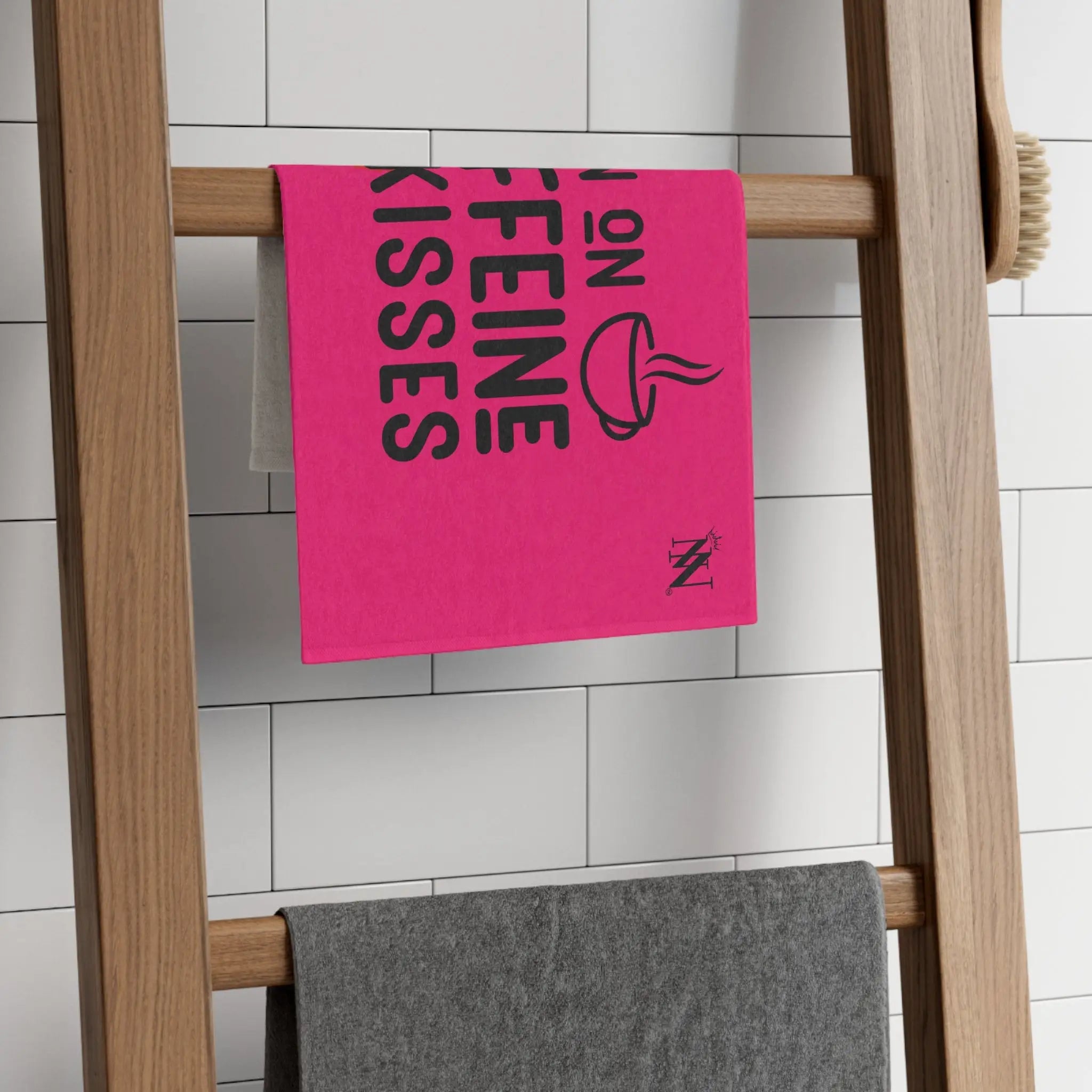 I Run on Caffeine & Kisses Pink | Mix & Match Soft Fun-Flirty Lovers’ Towels