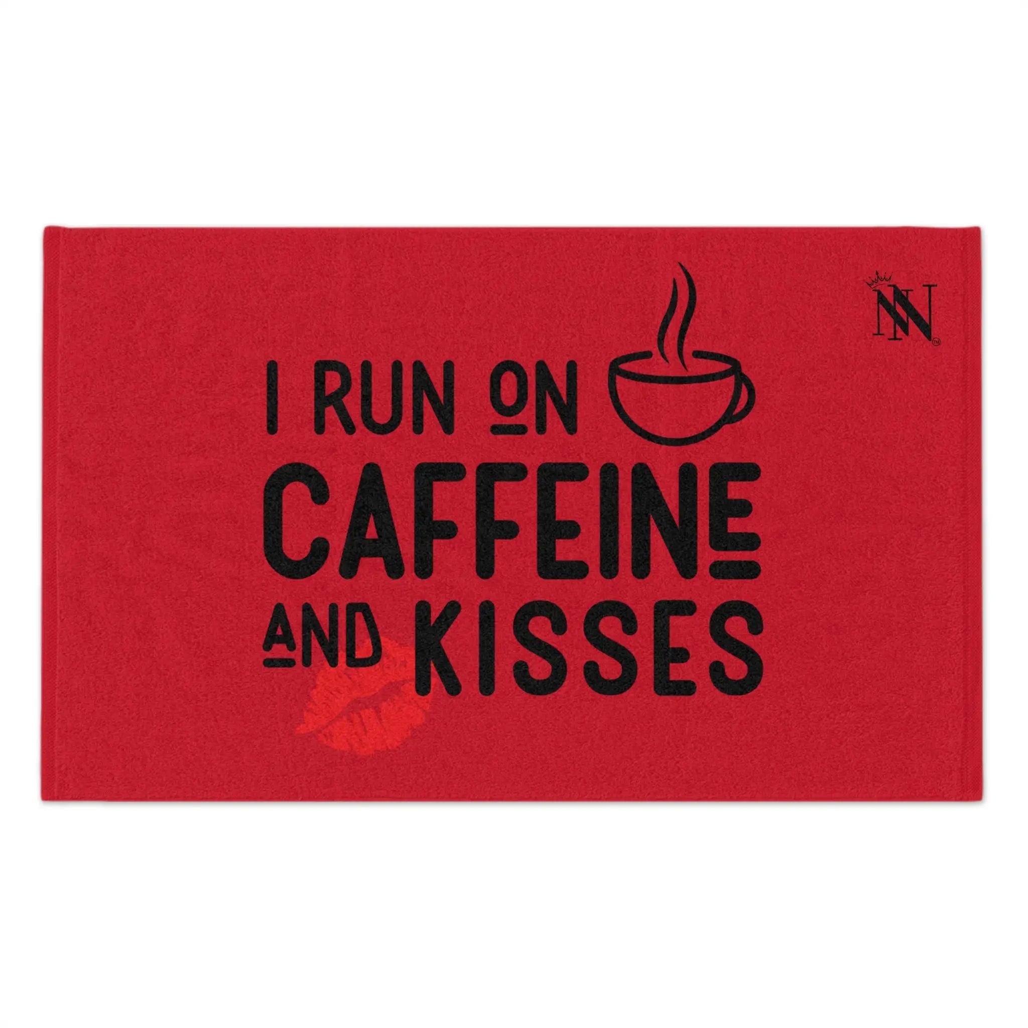 I Run on Caffeine & Kisses Red | Mix & Match Soft Fun-Flirty Lovers’ Towels