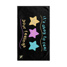 It’s Okay to Feel Your Feelings Black | Mix & Match Original Fun-Flirty Lovers’ Towels