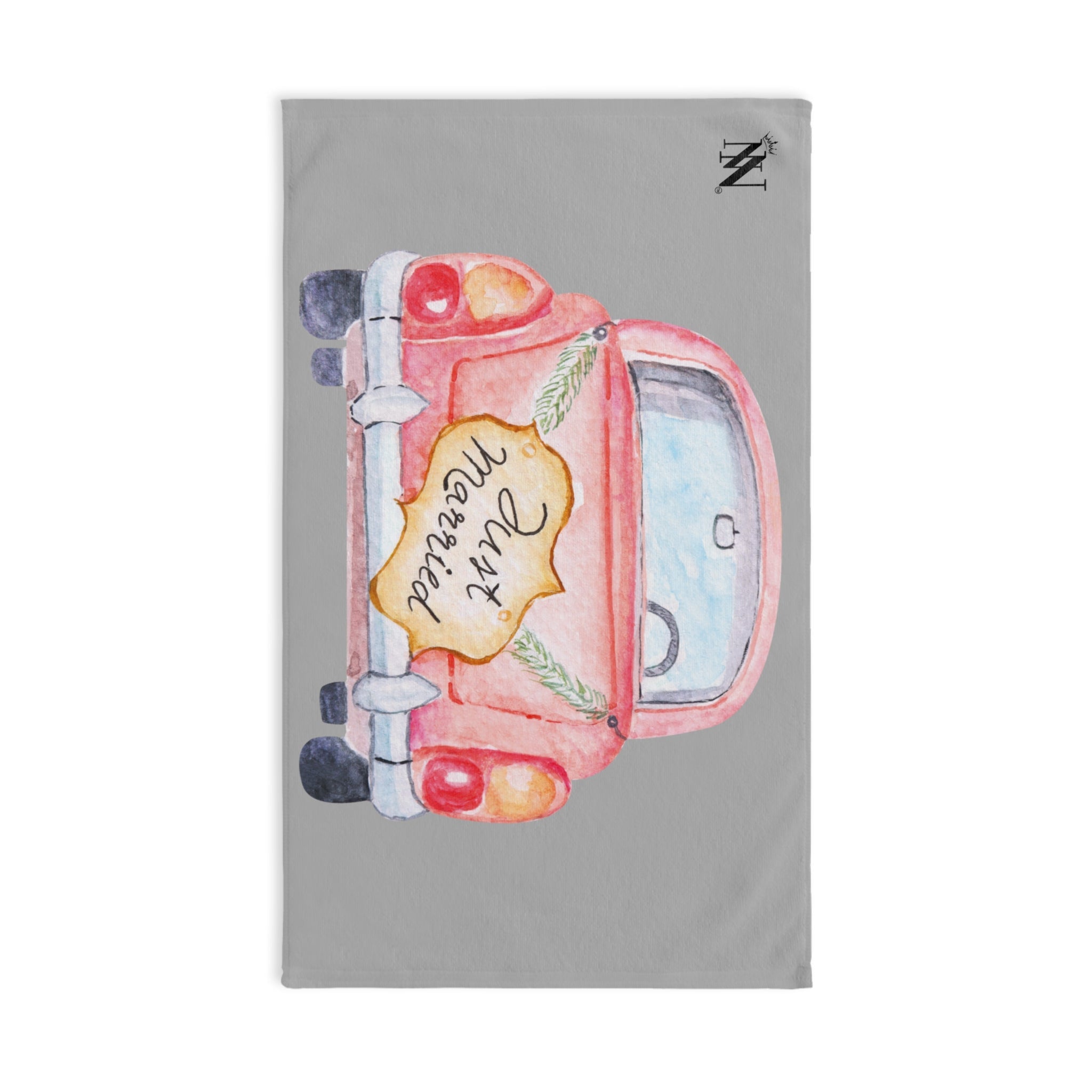 Just Married Car Light Grey | Mix & Match Original Fun-Flirty Lovers’ Towels