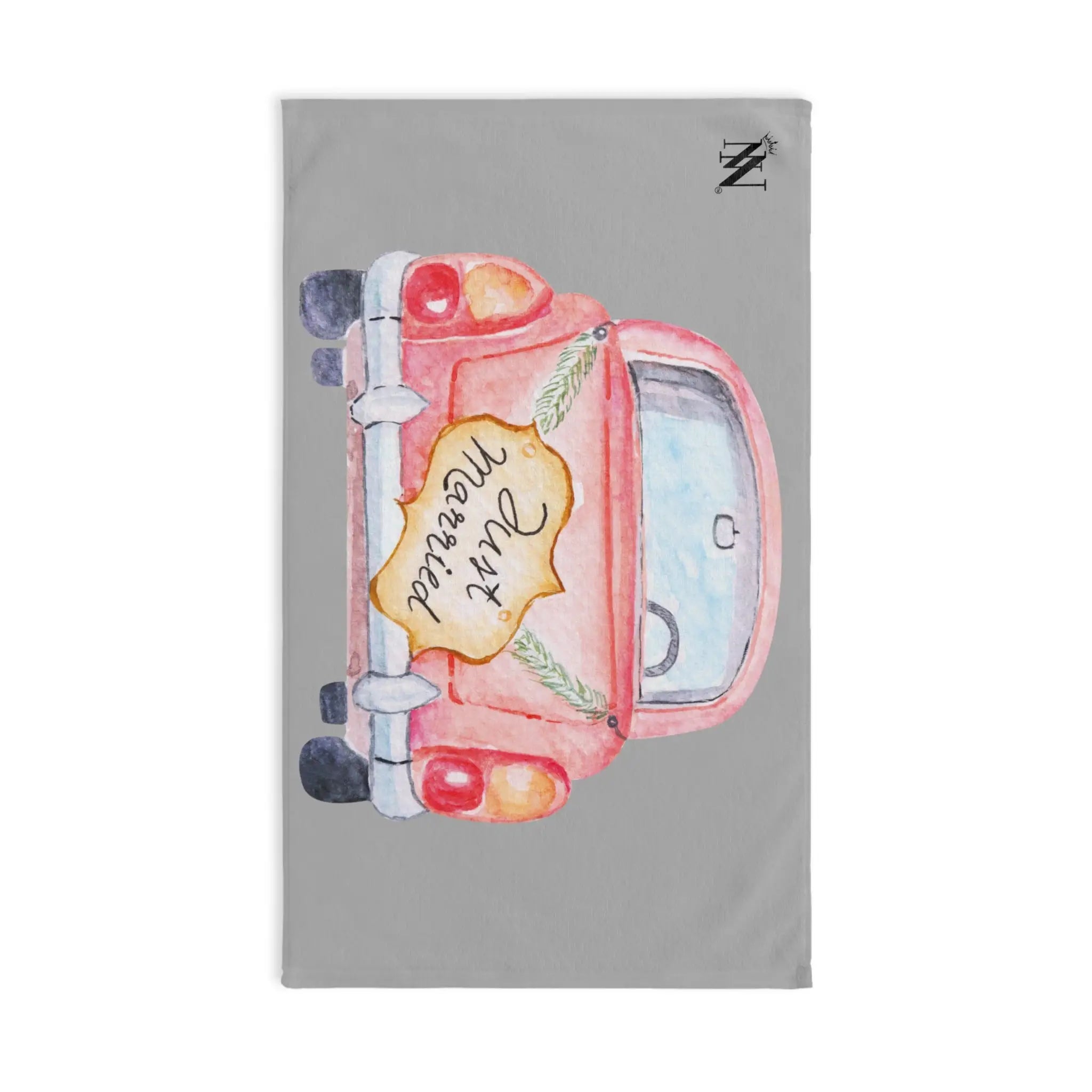 Just Married Car Light Grey | Mix & Match Original Fun-Flirty Lovers’ Towels