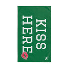Kiss Here Lips Kiss Green | Mix & Match Soft Fun-Flirty Lovers’ Towels